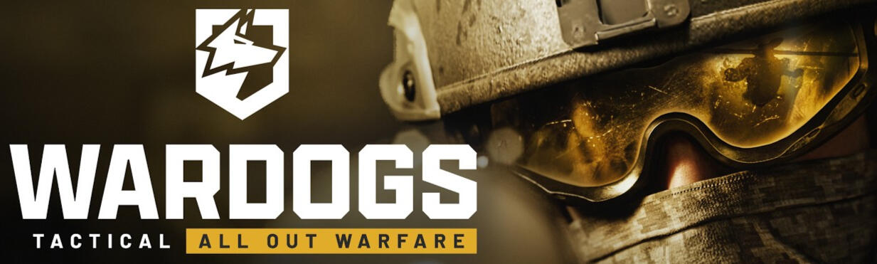WARDOGS — Tactical All Out Warfare Official WARDOGS launch artwork showing a soldier and the Tactical All Out Warfare logo